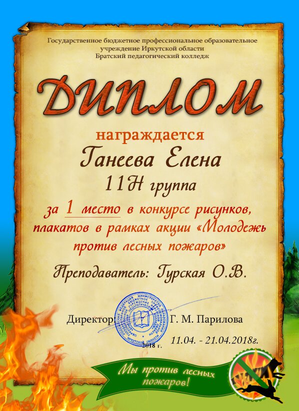 1 место за конкурс рисунков по информатике