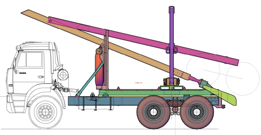 Лесовоз с прицепом-роспуском на базе КАМАЗ 6520