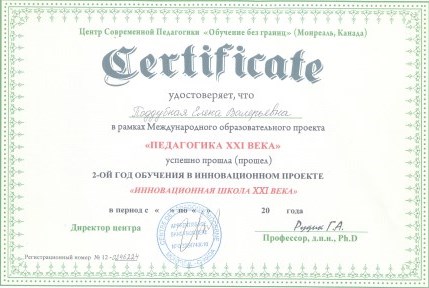 дистанционные межд.курсы, сертификат